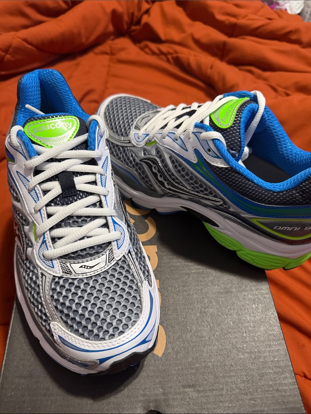 Saucony Men’s Running Sneakers in Gray, Blue & Lime